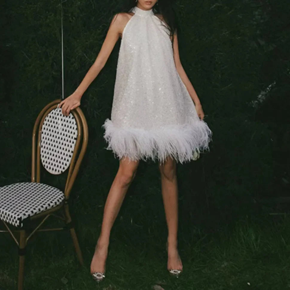 Sequined Feather Dress