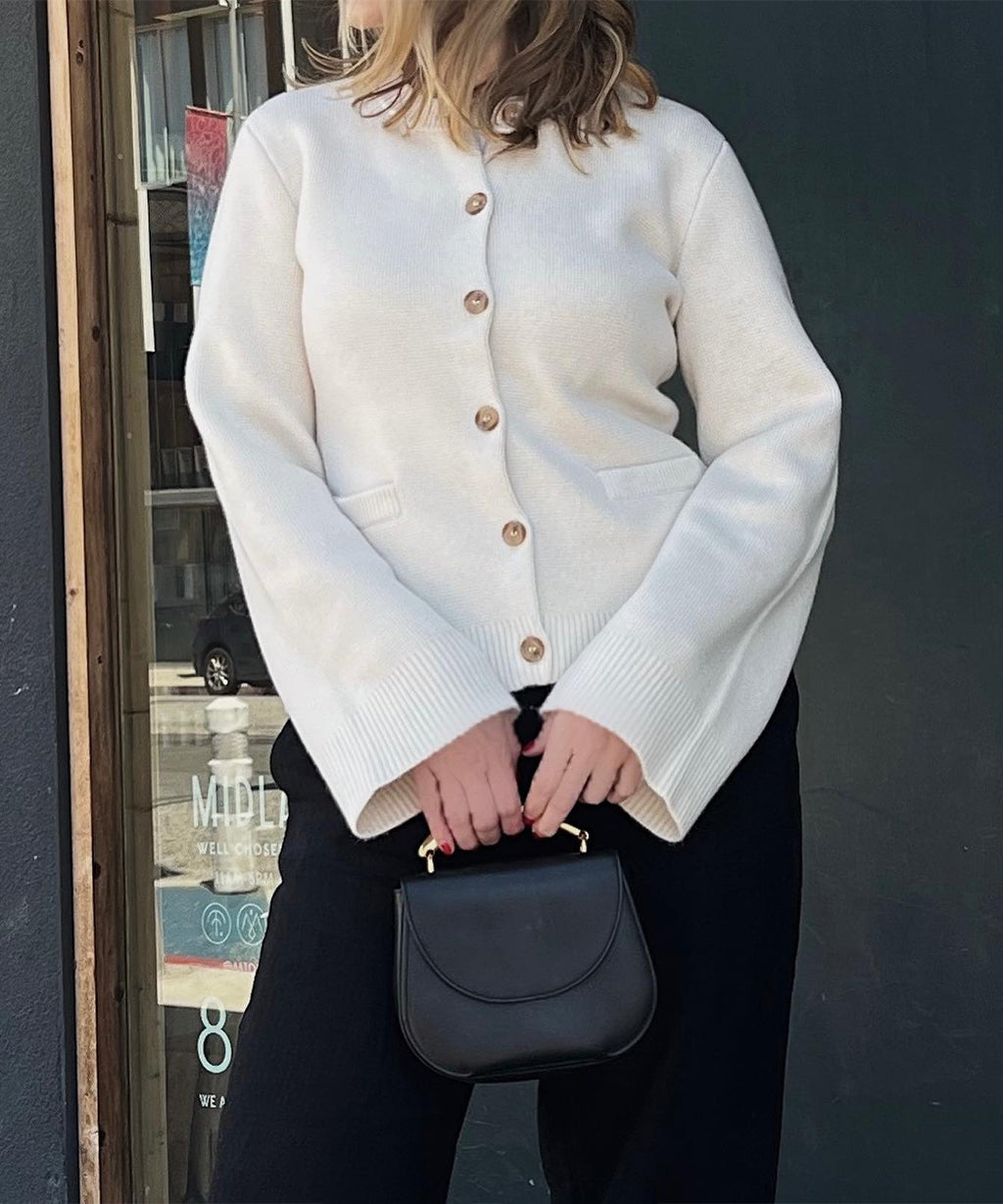 Emma™ - Slank Cardigan Med Knappestolpe