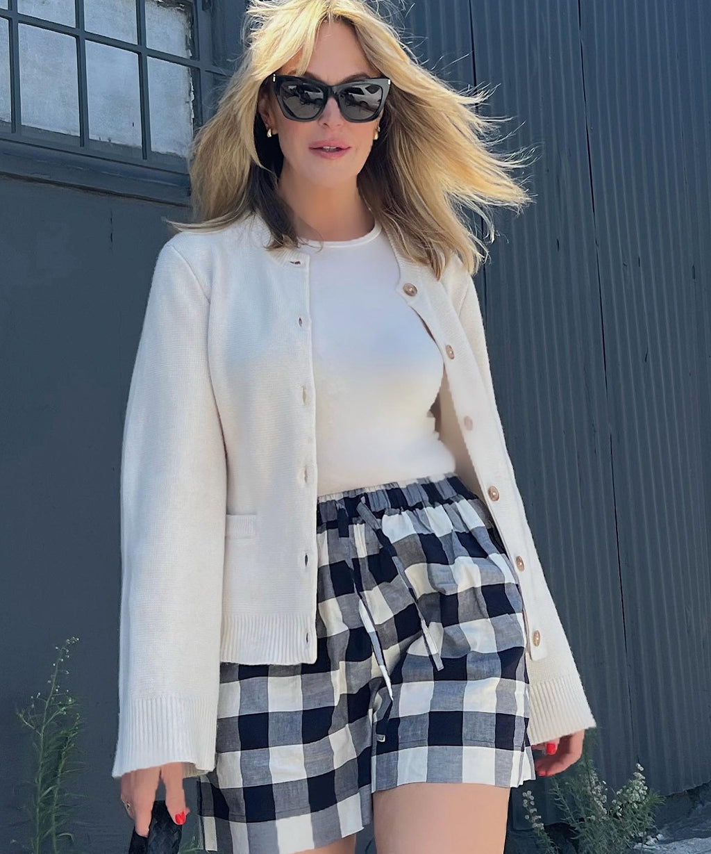 Emma™ - Slank Cardigan Med Knappestolpe